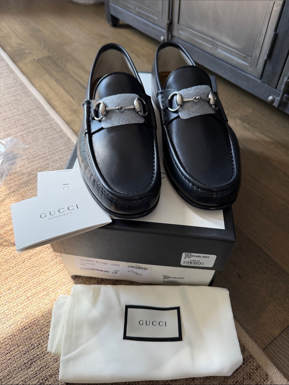 Gucci 1953 Black Leather Horsebit Loafers